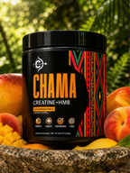 chama creatine amazonian punch creatine powder in the jungle with peaches and mangoes